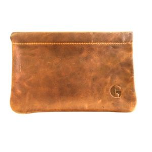 Girl Set Free Genuine Stitched Leather Pouch, never used